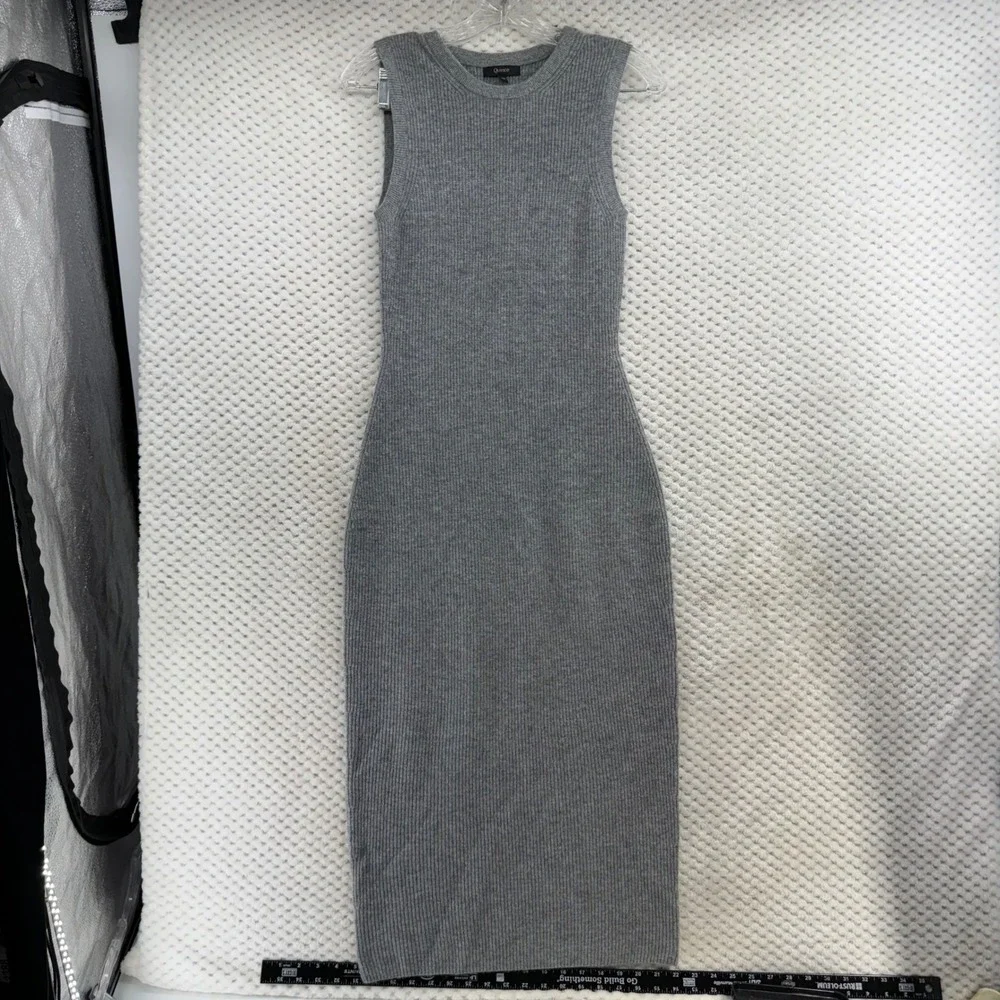 Quince Mongolian Cashmere Sleeveless Midi Sweater Dress Womens XS Heather Grey